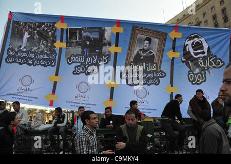 L'Égypte Premier anniversaire du soulèvement de la place Tahrir, Le 25 janvier 2012 Banque D'Images