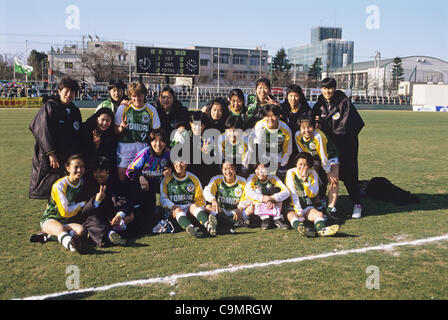 Yomiuri Nippon C.F. Groupe de l'équipe femmes Beleza, 27 mars 1994 - Football : 15ème All Japan Women's Football Championship match final entre Yomiuri Nippon C.F. Les femmes Beleza Prima Ham 2-0 F.C. Les Kunoichi à Nishigaoka Stadium à Tokyo, Japon. (Photo par AFLO)Nami Otake (rangée du haut - 2ème L), Homare S Banque D'Images