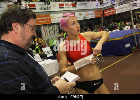 Ariane cavalier allemand Friedrich terminé sur hight 184 cm au cours du saut en Moravie Tour sur Hustopece, la République tchèque, lundi, 23 janvier 2012. (Photo/CTK Vaclav Salek) Banque D'Images
