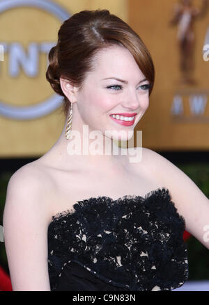 EMMA STONE 18E ASSEMBLÉE ANNUELLE DES Screen Actors Guild Awards. Le centre-ville d'ARRIVÉE LOS ANGELES CALIFORNIA USA 29 janvier 2012 Banque D'Images