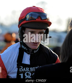 DARYL JACOB JOCKEY HIPPODROME DE DONCASTER DONCASTER ANGLETERRE 28 Janvier 2012 Banque D'Images