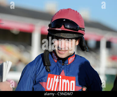 SAM THOMAS JOCKEY HIPPODROME DE DONCASTER DONCASTER ANGLETERRE 28 Janvier 2012 Banque D'Images