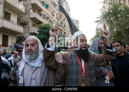 Des manifestations du Caire, le 31 janvier 2012, frères musulmans protestataires Banque D'Images