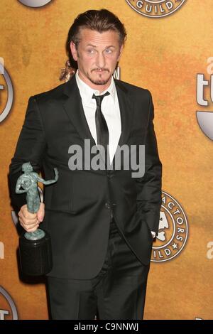 Jan 25, 2009 - Los Angeles, Californie, USA - l'Acteur Sean Penn à la Screen Actors Guild Awards - Salle de presse tenue au Shrine Auditorium, Los Angeles. (Crédit Image : Â© Paul Fenton/ZUMA Press) Banque D'Images