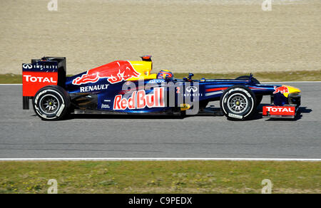 Mark Webber (AUS) Red Bull, RacingP pendant les essais de Formule 1 à Jerez, Espagne Banque D'Images