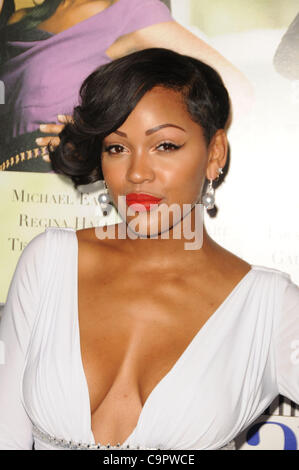 9 février 2012 - Los Angeles, Californie, États-Unis - Meagan Good assiste à la première tapis rouge du film "Think Like a Man" à l'Arclight Cinerama Dome. (Crédit Image : © D. Long/Globe Photos/ZUMAPRESS.com) Banque D'Images