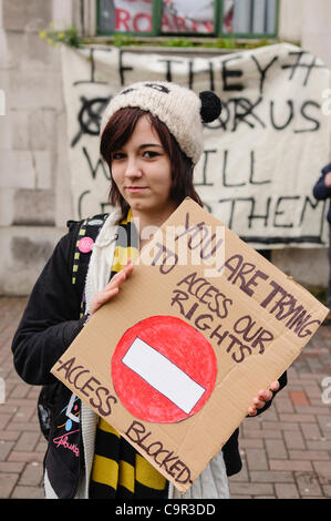 Belfast occupent et Anonyme protestation contre ACTA. 11/02/2012 Belfast Banque D'Images