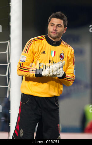 Marco Amelia (Milan), 11 février 2012 - Football : Italien 'Serie' une correspondance entre l'Udinese 1-2 AC Milan au Stadio Friuli à Udine, Italie. (Photo par Enrico Calderoni/AFLO SPORT) [0391] Banque D'Images