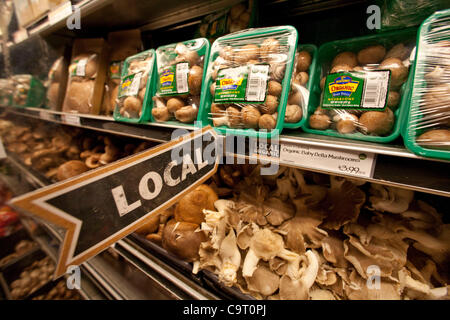12 févr. 2012 - Irvine, Californie, États-Unis - se connecter sur les champignons membres le produit a été cultivé localement et vendus sur les aliments entiers à Irvine. Whole Foods Market est une chaîne de supermarchés d'aliments qui met l 'produits naturels et biologiques." L'entreprise a été classée parmi les plus socialement responsibl Banque D'Images