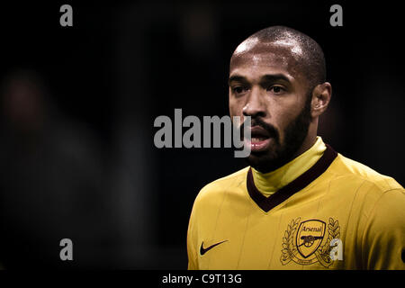 Thierry Henry (Arsenal), le 15 février 2012 - Football : Football / Ligue des Champions Tour de 16, 1ère manche match entre l'AC Milan Arsenal 4-0 au Stadio Giuseppe Meazza de Milan, Italie. (Photo de Maurizio Borsari/AFLO) [0855] Banque D'Images