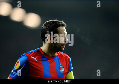 Pavel Horvath de Viktoria Plzen durant la coupe Europa League, 2e tour, Viktoria Plzen vs Schalke 04 à Plzen, République tchèque, 16 février 2012. (Photo/CTK Katerina Sulova) Banque D'Images