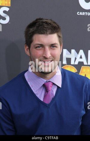 18 février 2012 - Los Angeles, Californie, États-Unis - Tim Tebow.Cartoon Network accueille la seconde Assemblée annuelle ''Hall of Game Awards'' à la Barker Honor Harger, Santa Monica, CA. 18 février - 2012.(Image Crédit : Â©/TLeopold ZUMAPRESS.com)/Photos Globe Banque D'Images