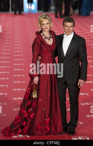 10 févr. 19, 2012 - Madrid, Espagne - Antonio Banderas et Melanie Griffith arrivent à Goya Cinema Awards 2012 cérémonie, au Palacio Municipal de Congresos, le 19 février 2012 à Madrid, Espagne. (Crédit Image : © Jack Abuin/ZUMAPRESS.com) Banque D'Images