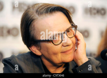 Directeur polonaise Agnieszka Holland parle au cours de conférence de presse le 21 février 2012 à Prague où elle a introduit de nouvelles trois téléfilm pour HBO Horici ker (Flaming Bush) sur la manipulation Jan Palach. Jan Palach était un étudiant tchèque qui ont commis le suicide par auto-immolation le 16 janvier 1969 en tant que p Banque D'Images