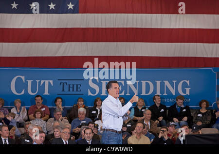 Shelby Township, Michigan - campagnes de Mitt Romney pour le président dans la banlieue de Detroit. Banque D'Images