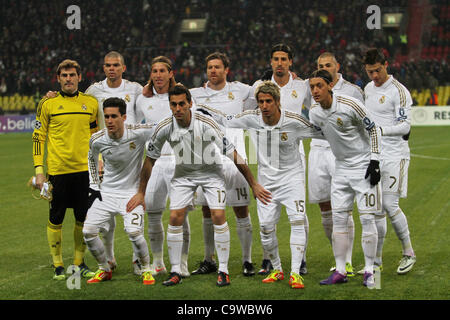 Le 21 février 2012 - Moscou, Russie - Ligue des Champions FÉVRIER 21,2012.MOSCOU,RUSSIE. Le CSKA Moscou vs Real Madrid.Photo : l'équipe du Real Madrid (crédit Image : © PhotoXpress/ZUMAPRESS.com) Banque D'Images