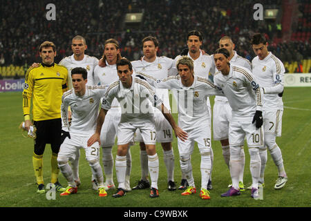 Le 21 février 2012 - Moscou, Russie - Ligue des Champions FÉVRIER 21,2012.MOSCOU,RUSSIE. Le CSKA Moscou vs Real Madrid.Photo : l'équipe du Real Madrid (crédit Image : © PhotoXpress/ZUMAPRESS.com) Banque D'Images