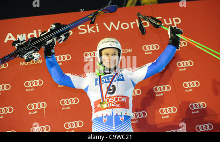 Le 21 février 2012 - Moscou, Russie - Février 21,2012.MOSCOU,RUSSIE. AUDI FIS Ski World Cup à Moscou.Sur la photo : Alexis Pinturault (crédit Image : © PhotoXpress/ZUMAPRESS.com) Banque D'Images