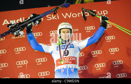 Le 21 février 2012 - Moscou, Russie - Février 21,2012.MOSCOU,RUSSIE. AUDI FIS Ski World Cup à Moscou.Sur la photo : Alexis Pinturault (crédit Image : © PhotoXpress/ZUMAPRESS.com) Banque D'Images