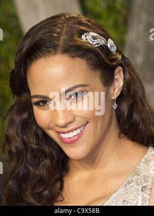 27 février 2012 - Hollywood, Californie, États-Unis - l'actrice Paula Patton sur le tapis rouge à la Vanity Fair Oscar party au Sunset Towers à West Hollywood, Californie (crédit Image : © Susan J. Rose/Prensa Internacional/ZUMAPRESS.com) Banque D'Images