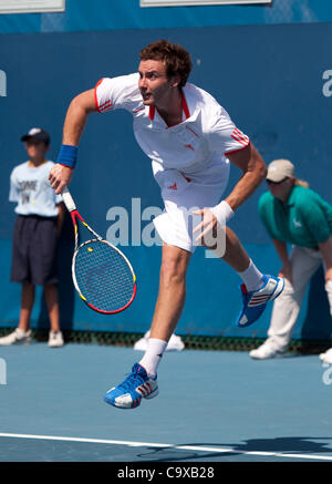 28 FÉVRIER- Delray Beach, FL- Premier tour de jeu au niveau de la 2012 Delray Beach International Tennis. (Photo par Andrew Patron/Zuma Press) Banque D'Images