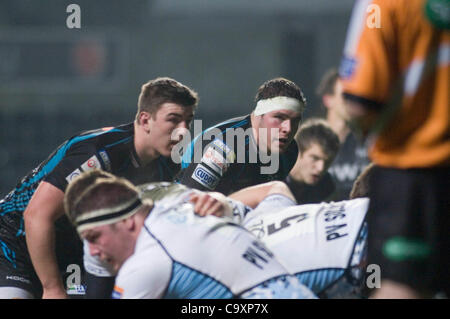 Ospreys v Glasgow Rabodirect PRO12 au Liberty Stadium de Swansea : Ospreys Ryan Bevington (avec serre-tête). Banque D'Images