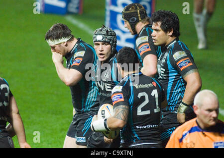 Ospreys v Glasgow Rabodirect PRO12 au Liberty Stadium de Swansea : Tom Smith de balbuzards. Banque D'Images