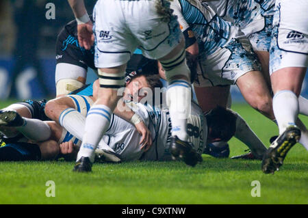 Ospreys v Glasgow Rabodirect PRO12 au Liberty Stadium de Swansea : Ospreys Dan Biggar. Banque D'Images