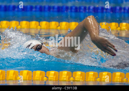 La nageuse britannique Rebecca Adlington, participant à l'Open Femmes 400m - Finale du Championnat de natation britannique, 2012, 04 Mar 12, centre aquatique, parc olympique, Londres, Royaume-Uni. Banque D'Images