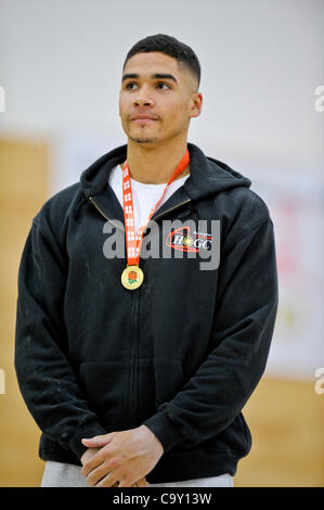 Les Championnats Anglais Dartford Kent 3.2.12.Lewis Smith Grande-bretagne Banque D'Images