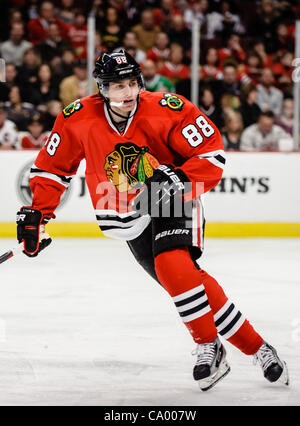 Mar. 09, 2012 - Chicago, Illinois, États-Unis - Chicago center Patrick Kane (88) au cours de la partie de la LNH entre les Blackhawks de Chicago et les Rangers de New York à l'United Center de Chicago, IL. Les Blackhawks défait les Rangers 4-3. (Crédit Image : © John Rowland/Southcreek/ZUMAPRESS.com) Banque D'Images