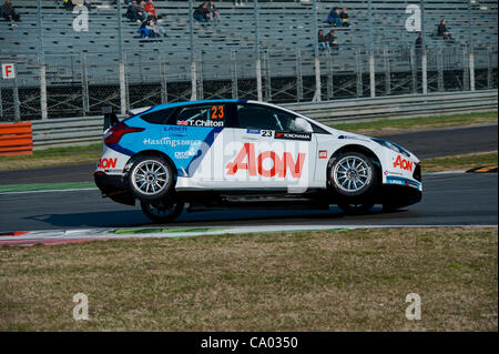 WTCC Monza Course 1 2012 11 mars 2012 Tom Chilton Ford Focus durs sur deux roues Banque D'Images