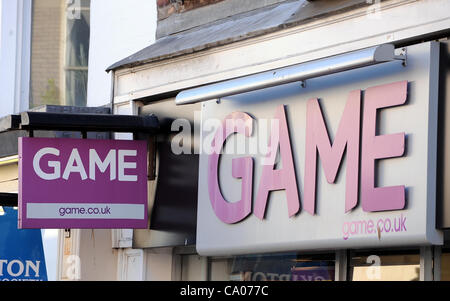 Entreprise de jeux vidéo détaillant JEU HIGH STREET SCARBOROUGH Scarborough ANGLETERRE 12 Mars 2012 Banque D'Images