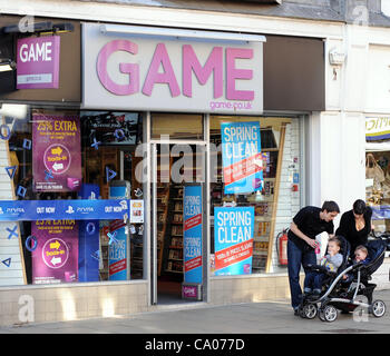 Entreprise de jeux vidéo détaillant JEU HIGH STREET SCARBOROUGH Scarborough ANGLETERRE 12 Mars 2012 Banque D'Images