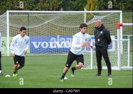 CLAUDIO RANIERI PREND LA FORMATION INTER MILAN Milan Milan ITALIE 12 Mars 2012 Banque D'Images