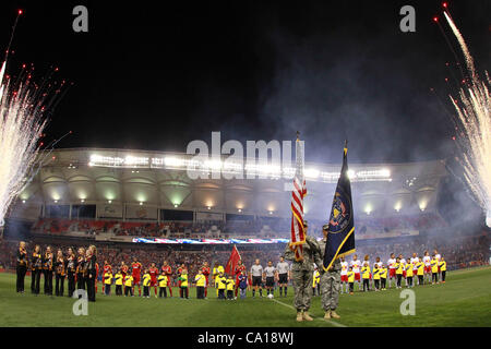 17 mars 2012 - Sandy, Utah, États-Unis - Real Salt Lake célèbre leur ouverture à domicile avec un spectacle à Rio Tinto Stadium. (Crédit Image : © Stephen Holt/Southcreek/ZUMAPRESS.com) Banque D'Images