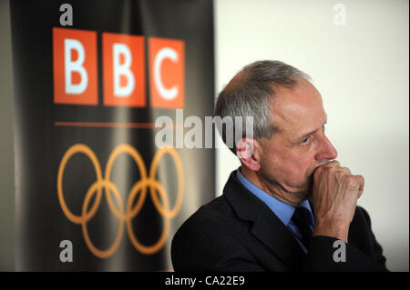 UK, patrons de la BBC révèlent leurs plans pour la couverture des Jeux Olympiques de 2012 la voile à la Weymouth and Portland National Sailing Academy, Portland, Dorset, Angleterre. David Holdsworth, contrôleur de BBC English Régions. 22/03/2012 Photo par : Dorset Service de média. Banque D'Images