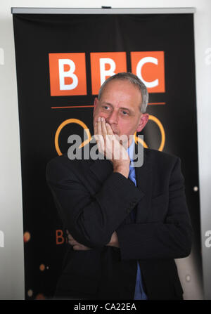 UK, patrons de la BBC révèlent leurs plans pour la couverture des Jeux Olympiques de 2012 la voile à la Weymouth and Portland National Sailing Academy, Portland, Dorset, Angleterre. David Holdsworth, contrôleur de BBC English Régions. 22/03/2012 Photo par : Dorset Service de média. Banque D'Images