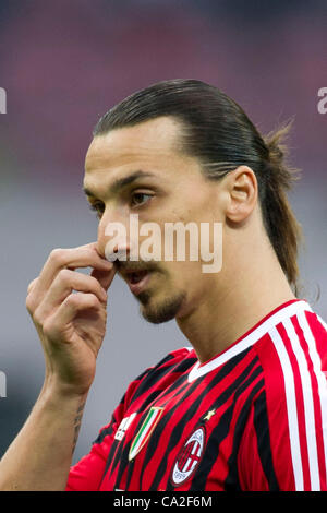 Zlatan Ibrahimovic (Milan), 25 mars 2012 - Football : Italien 'Serie' un match entre Milan 2-1 Roma au stade Giuseppe Meazza à Milan, Italie. (Photo de Maurizio Borsari/AFLO) [0855] Banque D'Images