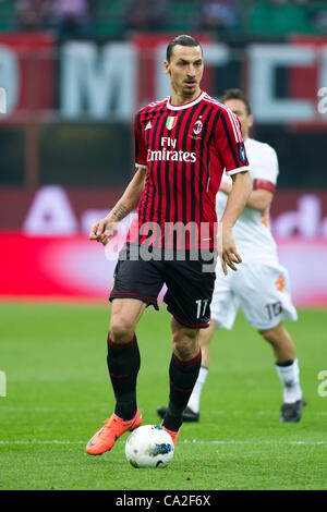 Zlatan Ibrahimovic (Milan), 25 mars 2012 - Football : Italien 'Serie' un match entre Milan 2-1 Roma au stade Giuseppe Meazza à Milan, Italie. (Photo de Maurizio Borsari/AFLO) [0855] Banque D'Images