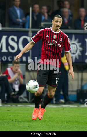 Zlatan Ibrahimovic (Milan), 25 mars 2012 - Football : Italien 'Serie' un match entre Milan 2-1 Roma au stade Giuseppe Meazza à Milan, Italie. (Photo de Maurizio Borsari/AFLO) [0855] Banque D'Images