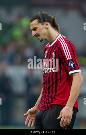 Zlatan Ibrahimovic (Milan), 25 mars 2012 - Football : Italien 'Serie' un match entre Milan 2-1 Roma au stade Giuseppe Meazza à Milan, Italie. (Photo de Maurizio Borsari/AFLO) [0855] Banque D'Images