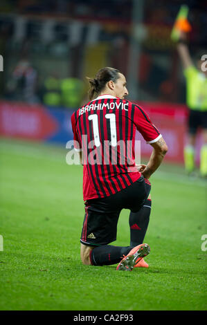 Zlatan Ibrahimovic (Milan), 25 mars 2012 - Football : Italien 'Serie' un match entre Milan 2-1 Roma au stade Giuseppe Meazza à Milan, Italie. (Photo de Maurizio Borsari/AFLO) [0855] Banque D'Images