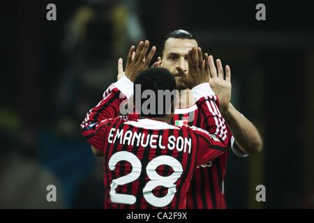 Zlatan Ibrahimovic (Milan), 25 mars 2012 - Football : Italien 'Serie' un match entre Milan 2-1 Roma au stade Giuseppe Meazza à Milan, Italie. (Photo de Maurizio Borsari/AFLO) [0855] Banque D'Images