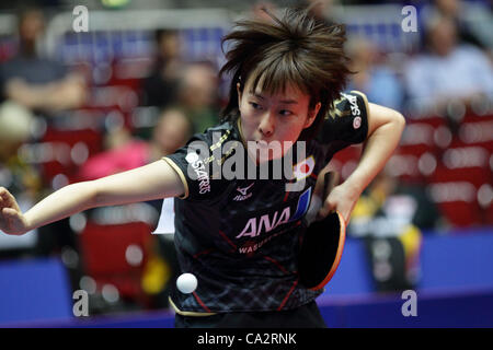 Kasumi Ishikawa (JPN), MARCH 27, 2012 - Table Tennis : Kasumi Ishikawa of  Japan in action during the LIEBHERR Table Tennis Team World Cup 2012  Championship division group C womens team match