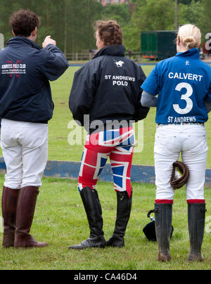 Pantalon patriotique à l'Université nationale Polo Championships à Offchurch Bury, Warwickshire, en Angleterre. Les championnats ont lieu au cours de la période de quatre jours. 4 juin 2012 Banque D'Images