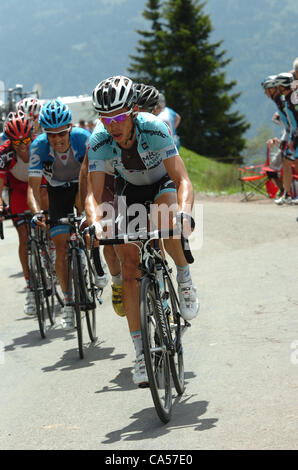 09.06.2012. Critérium du Dauphiné Libéré, l'étape 06 Saint Alban Leysse - Morzine, Omega Pharma - Quick Step 2012, Tony Martin, Joux Plane Banque D'Images