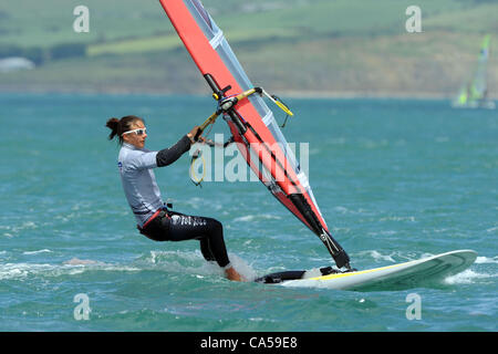 Sail for gold medal races à Portland, dans le Dorset, Royaume-Uni Bryony Shaw Womens Équipe RSX GO. Photo par : DORSET MEDIA SERVICE Banque D'Images