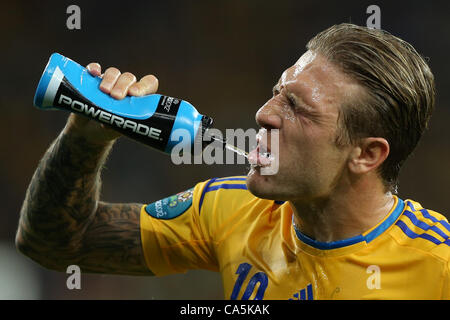 14.10.2009 L'Ukraine, Kiev : ukrainien Andreï Voronin joueur de l'équipe à la phase finale du Championnat d'Europe de football entre les équipes de l'Ukraine et la Suède. Banque D'Images