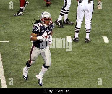 Le 5 février 2012 - Indianapolis, IN, USA - New England Patriots BenJarvus Green-Ellis running back # 42 durant le Super Bowl XLVI. Le Super Bowl XLVI est descendu dans les dernières secondes comme les Giants de New York battent les New England Patriots avec un score final de 21-17 au Lucas Oil Stadium à Indianapolis, IN. Photo Banque D'Images